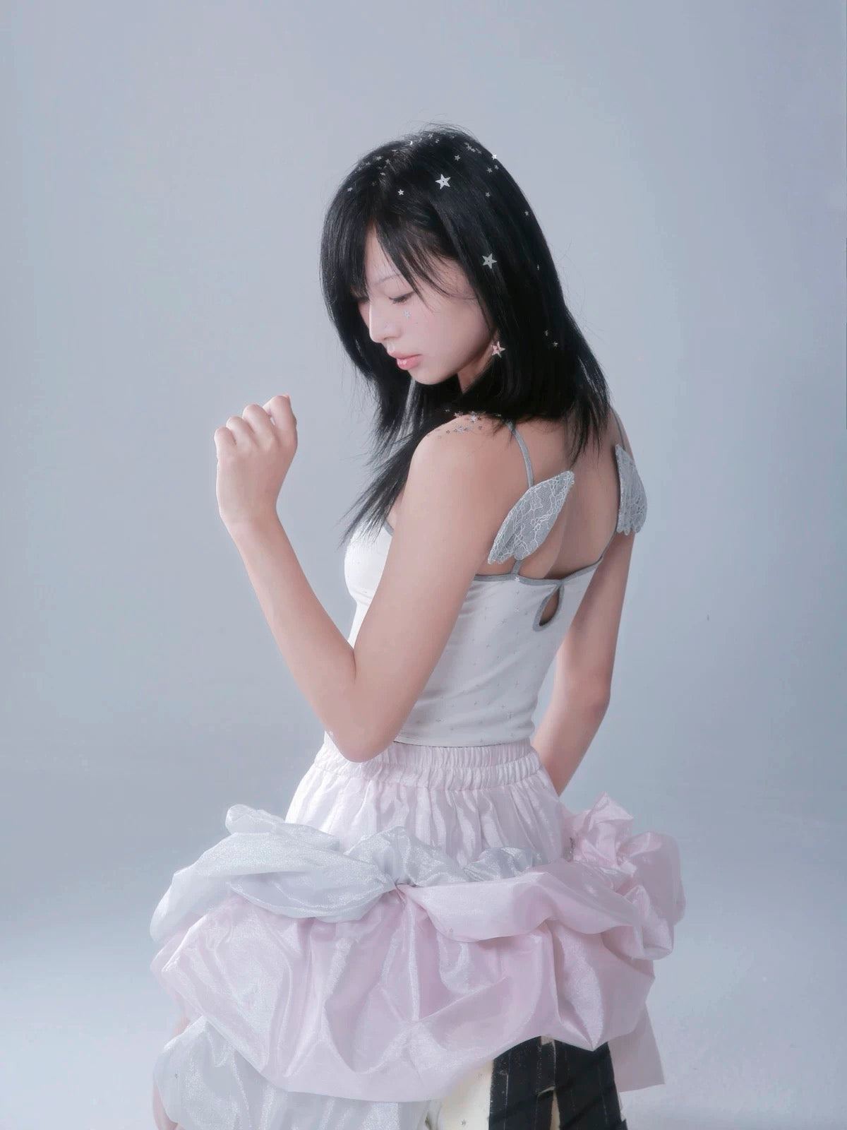 Rose Island Stardust Irregular gauze puffy skirt