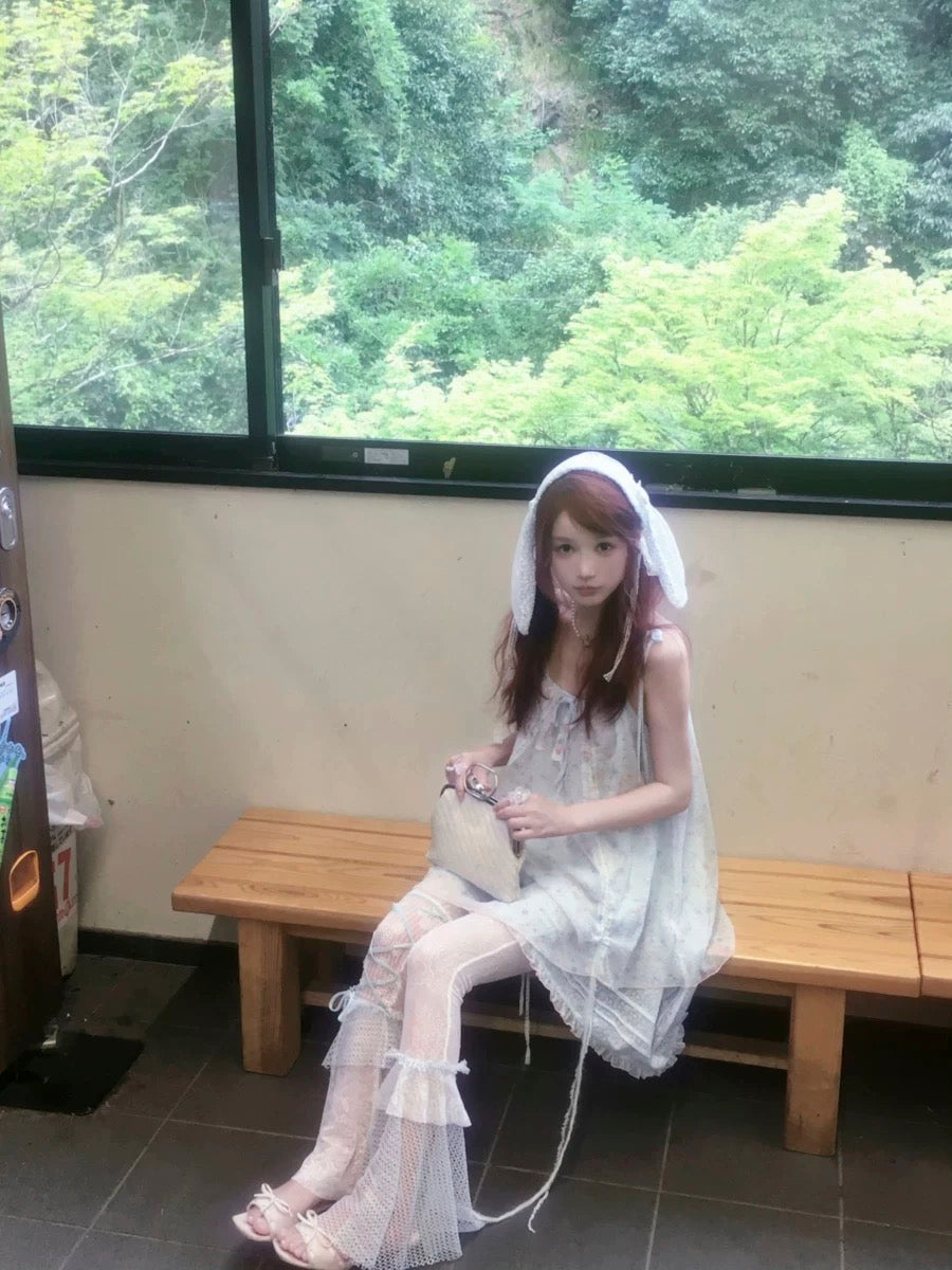 【Rose Island】 Jellyfish Series Irregular patchwork flared Pants