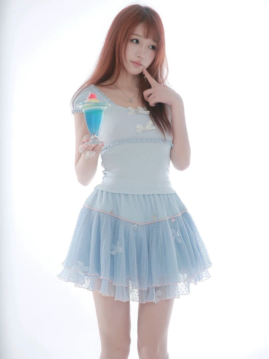 Rose Island Soft Pastel Core Crop Top