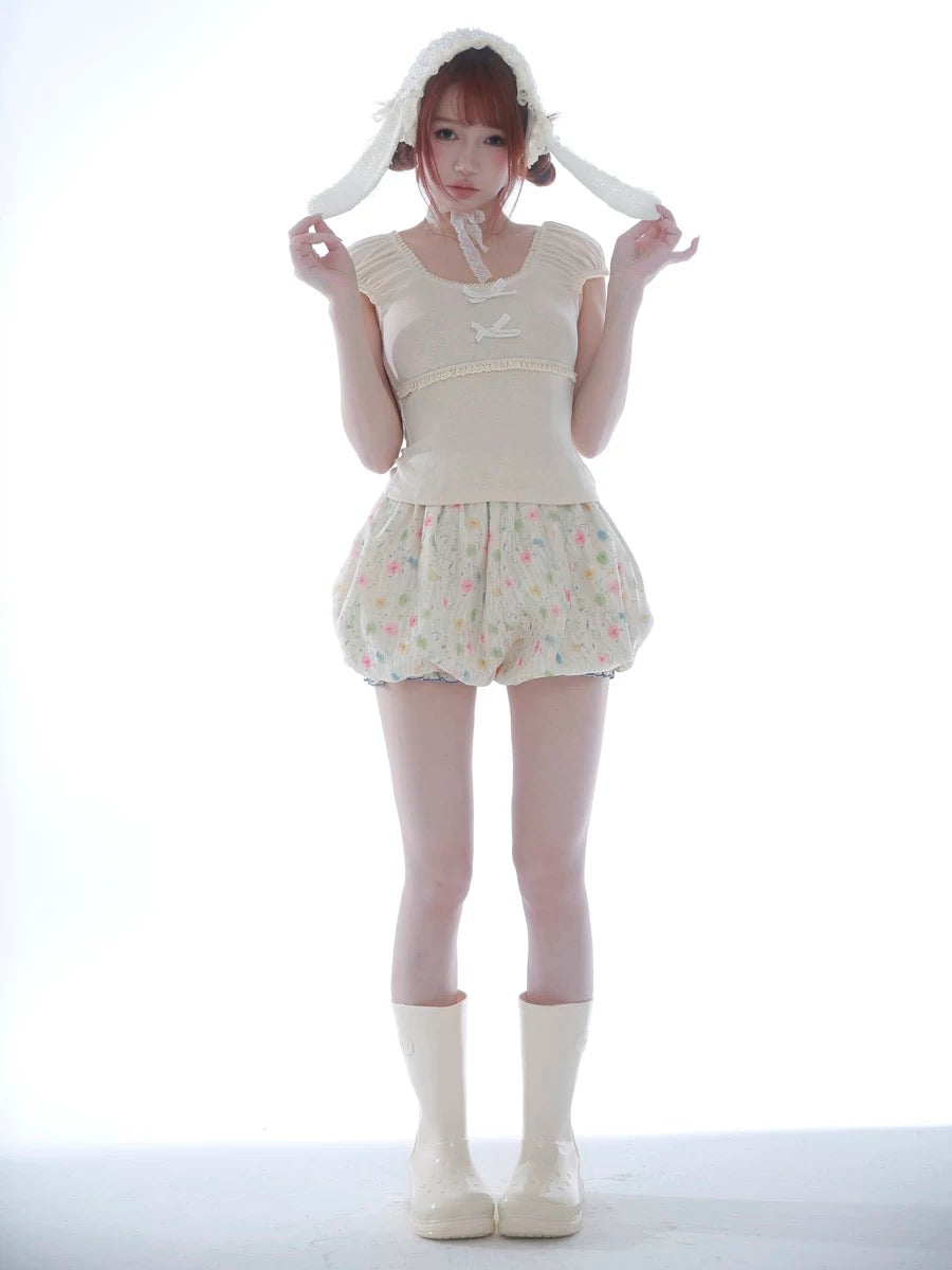 Rose Island Soft Pastel Core Crop Top