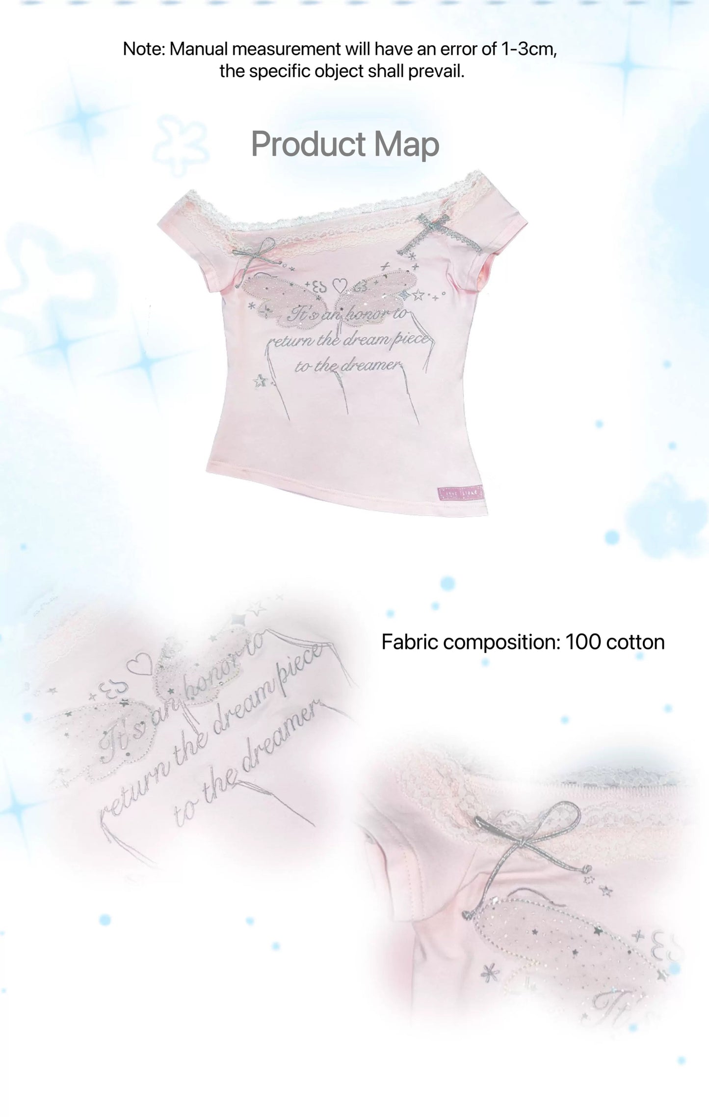 Rose Island Starry Twinkle Crop top