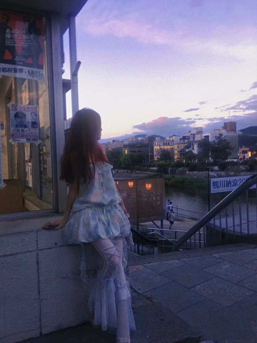 Rose Island Jellyfish Series Tube top fringe Dress