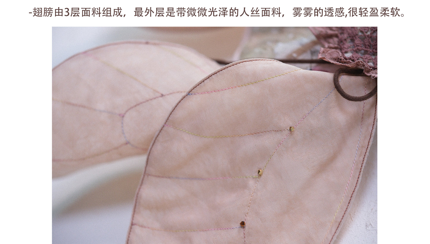 Rosé Isle Wonderful Creatures Series with Withered Wings Handmade Lace Composite Wing Single-Shoulder Bag