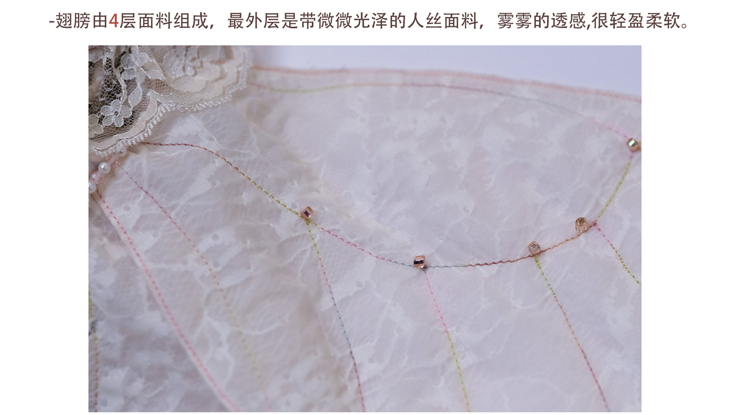 Rosé Isle Wonderful Creatures Cicada Wing Dream Handmade Lace Wing Shoulder Bag