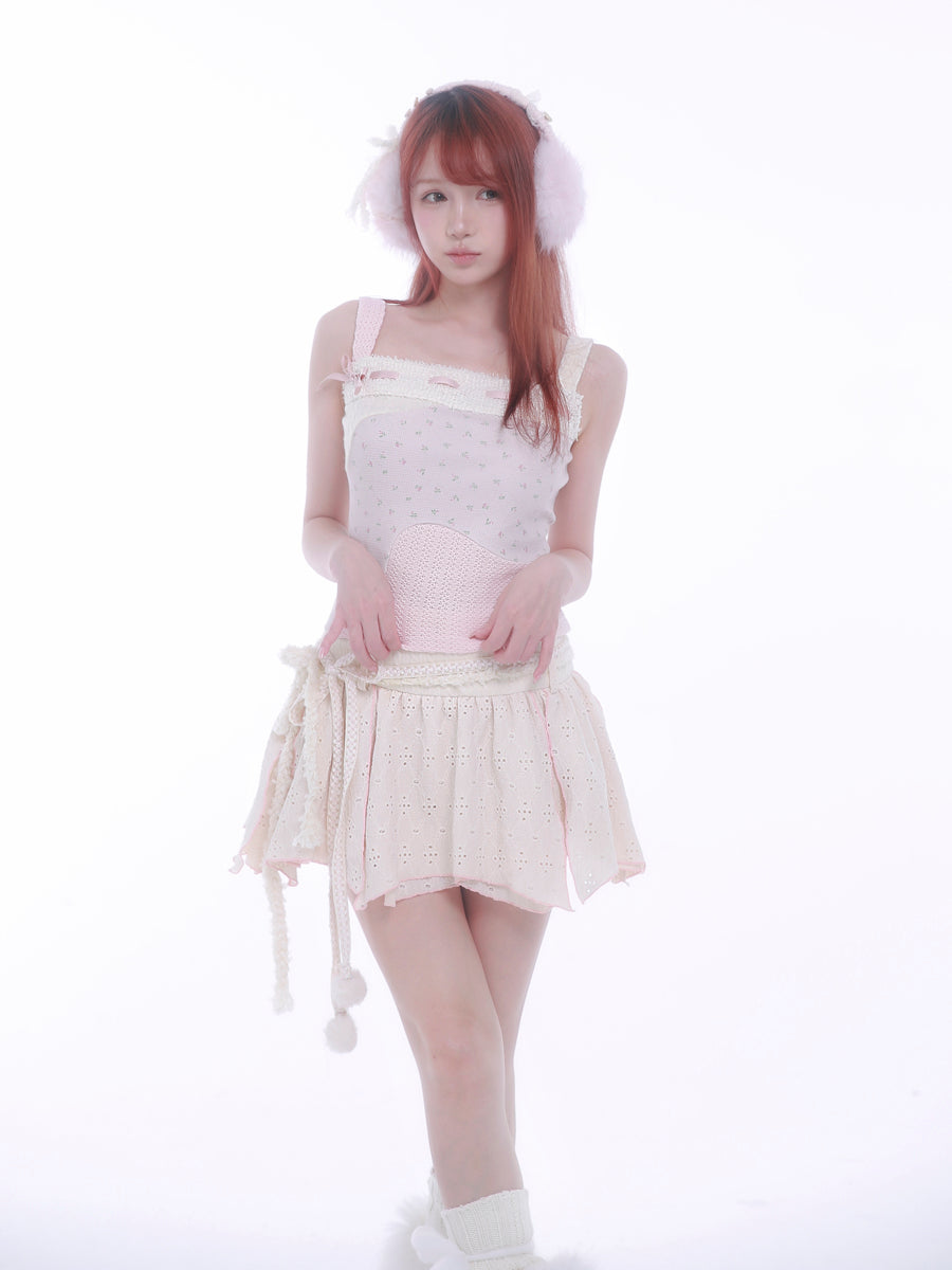 [Rose Island] Soft Cotton Dream Autumn Whisper Mini Skirt