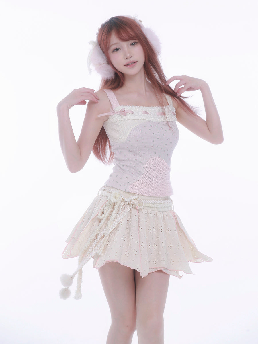 [Rose Island] Soft Cotton Dream Autumn Whisper Mini Skirt