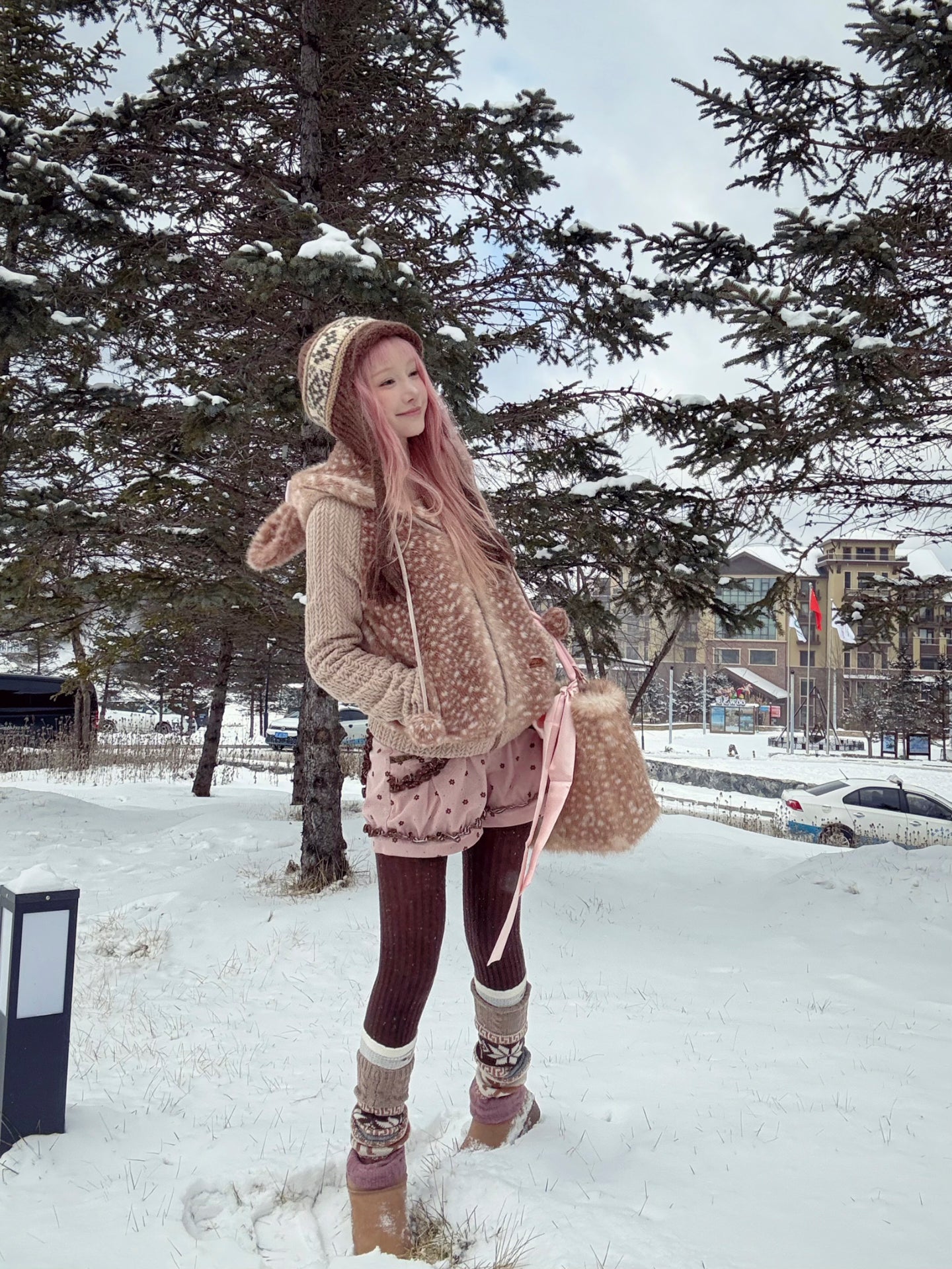 ROSE ISLAND Raspberry Thin Chocolate Corduroy Small Flower Shorts Polka Dot Ruched Pumpkin Pants