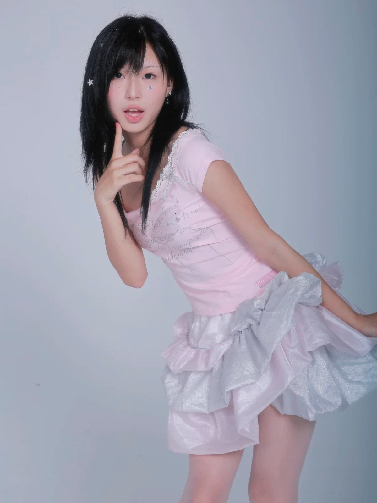 Rose Island Stardust Irregular gauze puffy skirt