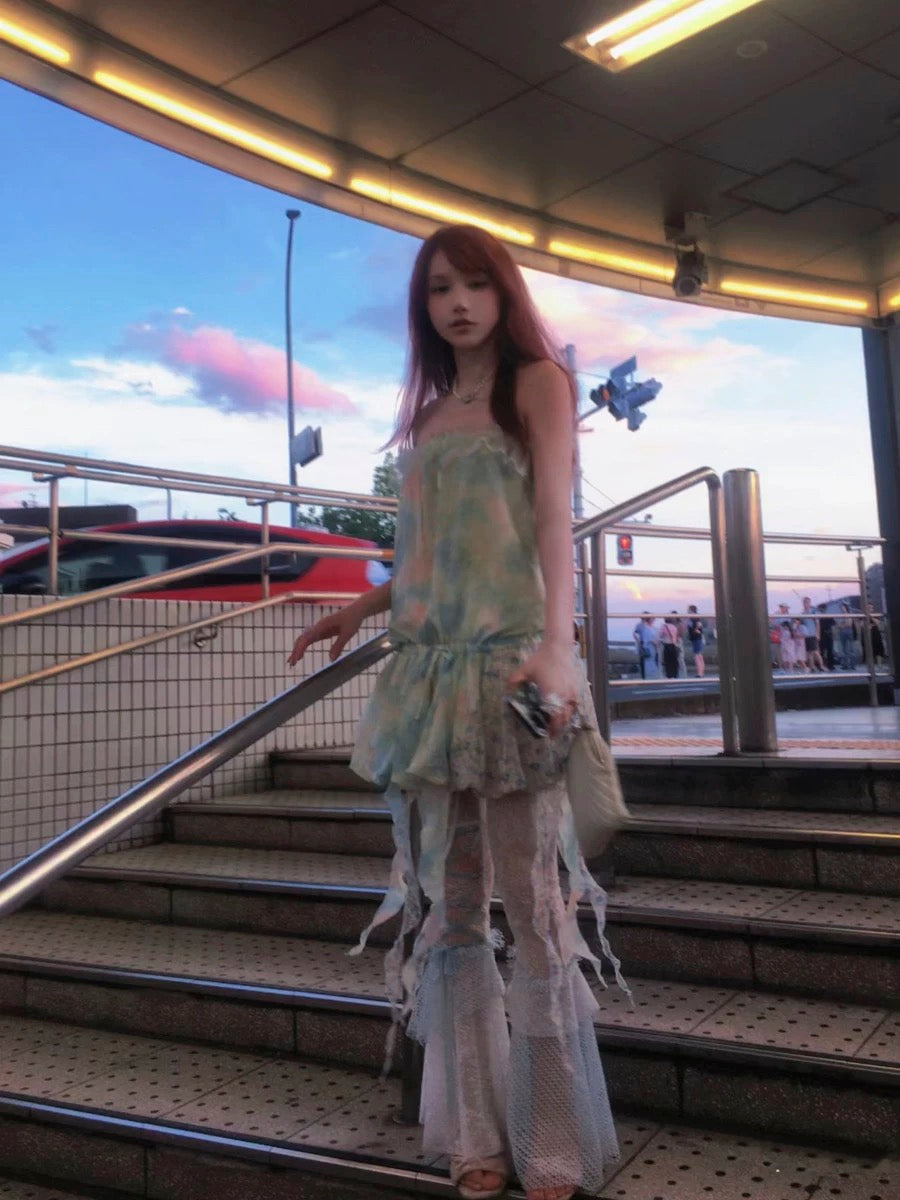 Rose Island Jellyfish Series Tube top fringe Dress