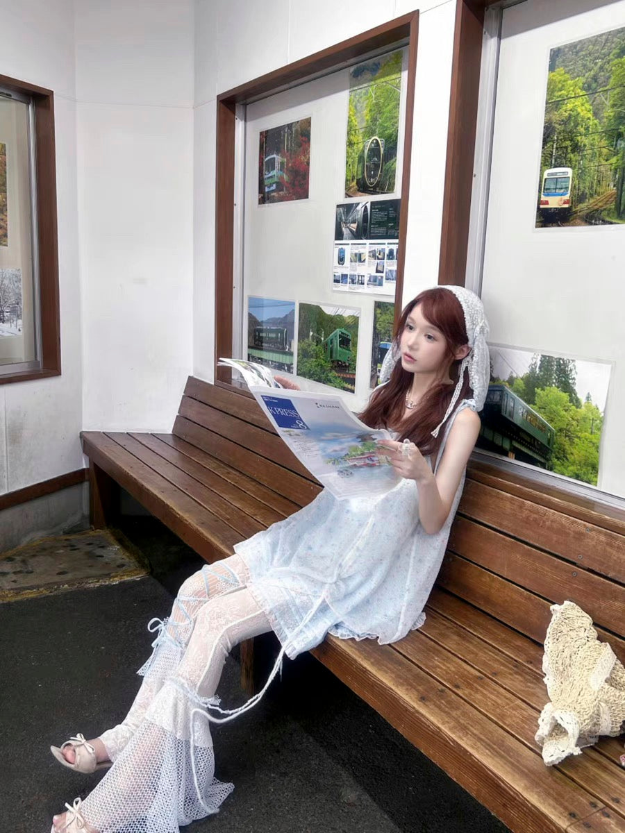 【Rose Island】 Jellyfish Series Irregular patchwork flared Pants