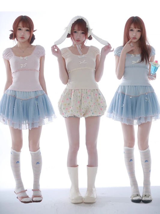 Rose Island Soft Pastel Core Crop Top