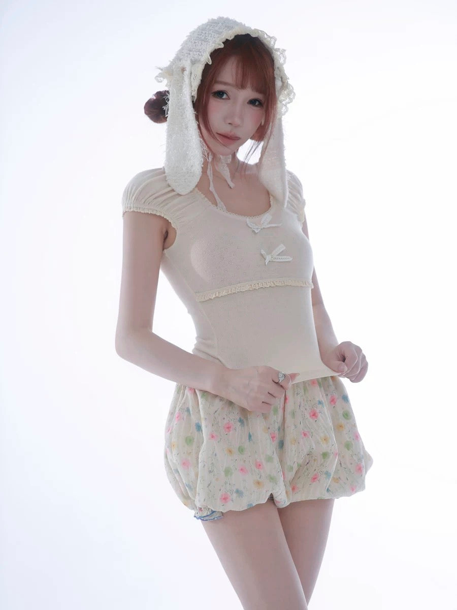 Rose Island Soft Pastel Core Crop Top