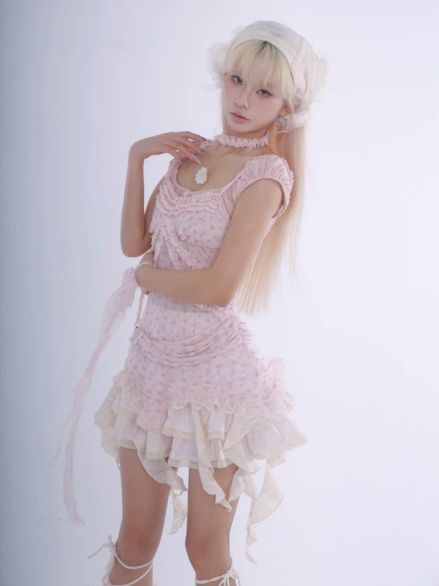 Made of sugar and dream - Rose Island Floral Crop Top Tank Linne