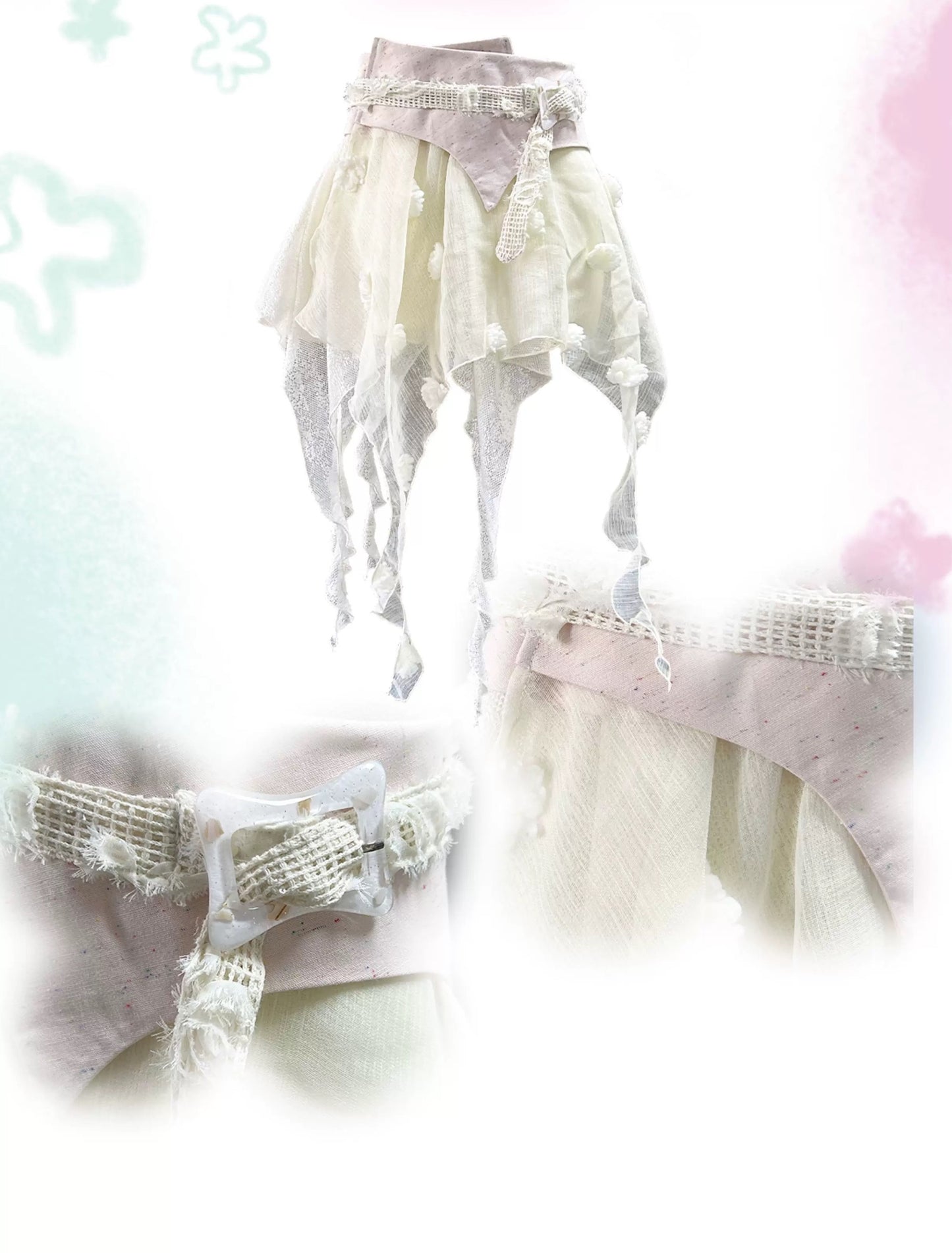 [Rose Island] Floral Fairy Mini Skirt