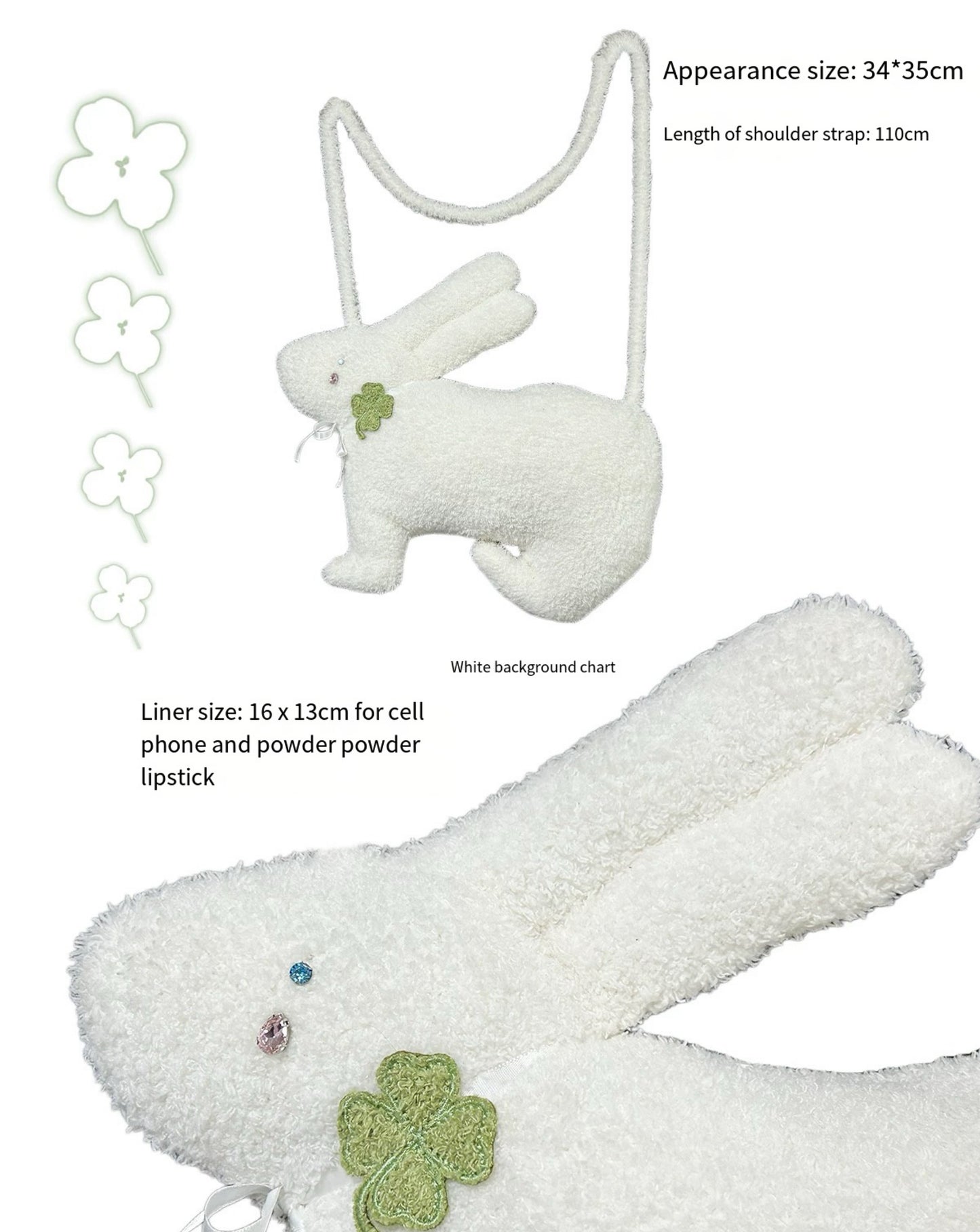 [Rose Island] Lucky Clover And Bunny Shoulder Bag