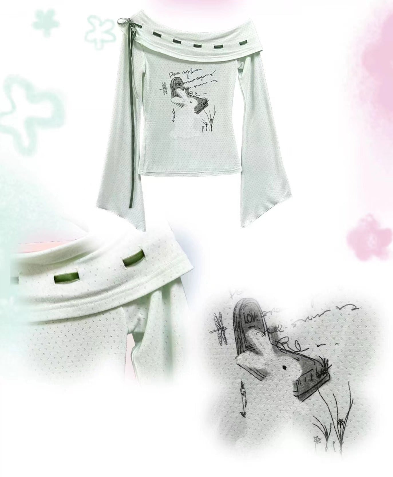 Certified Fairy Bunny Print Cotton Sweat Shirt