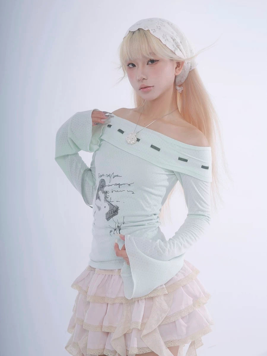 Certified Fairy Bunny Print Cotton Sweat Shirt