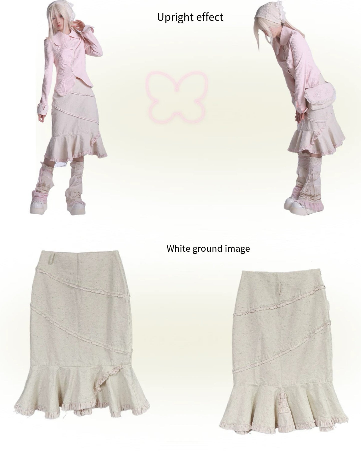 [Rose Island] Cottage Garden Mermaid Tail Cotton Long Skirt