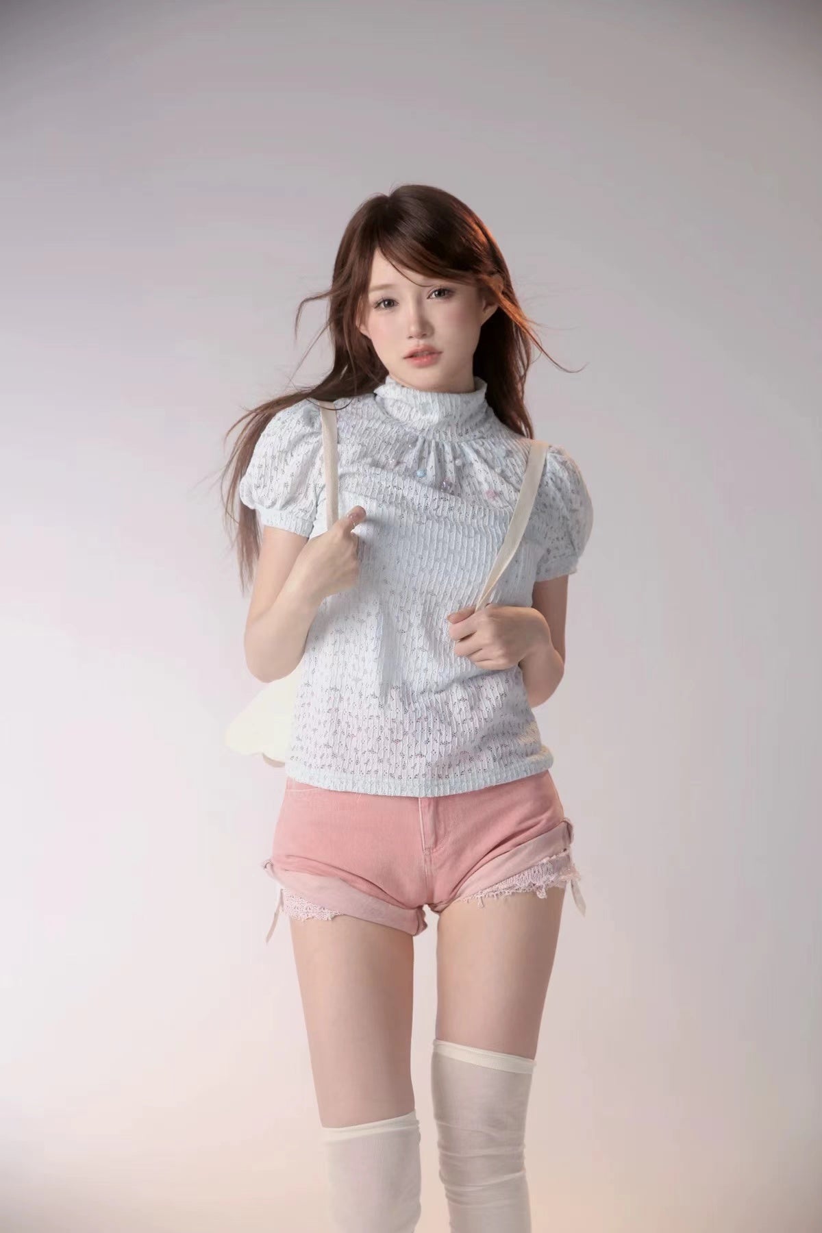 [Rose Island]Gemstone Elegance Short Sleeve Top
