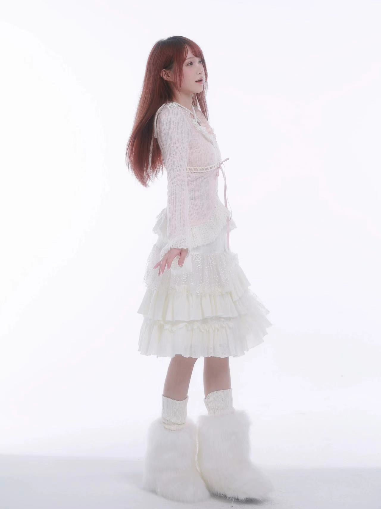 [Rose Island] Soft Cotton Dream - pink Knitting Cardigan