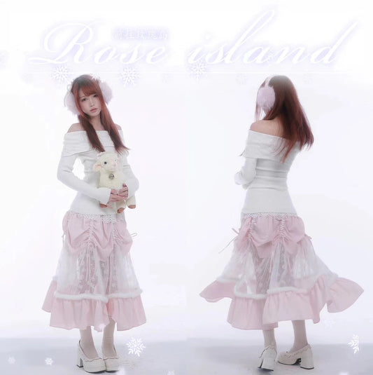 [Rose Island] Rose Blossom Bliss Fairy Core Midi Skirt