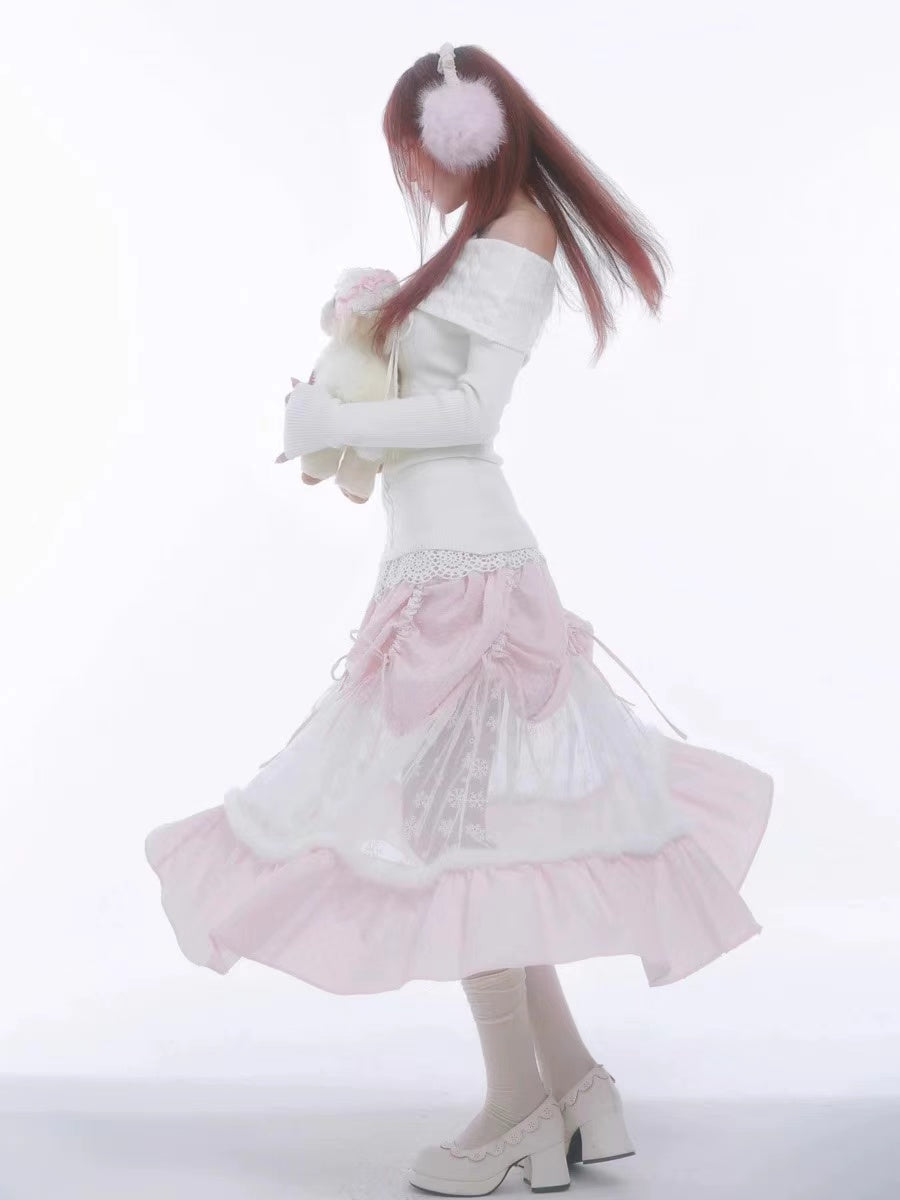 [Rose Island] Rose Blossom Bliss Fairy Core Midi Skirt
