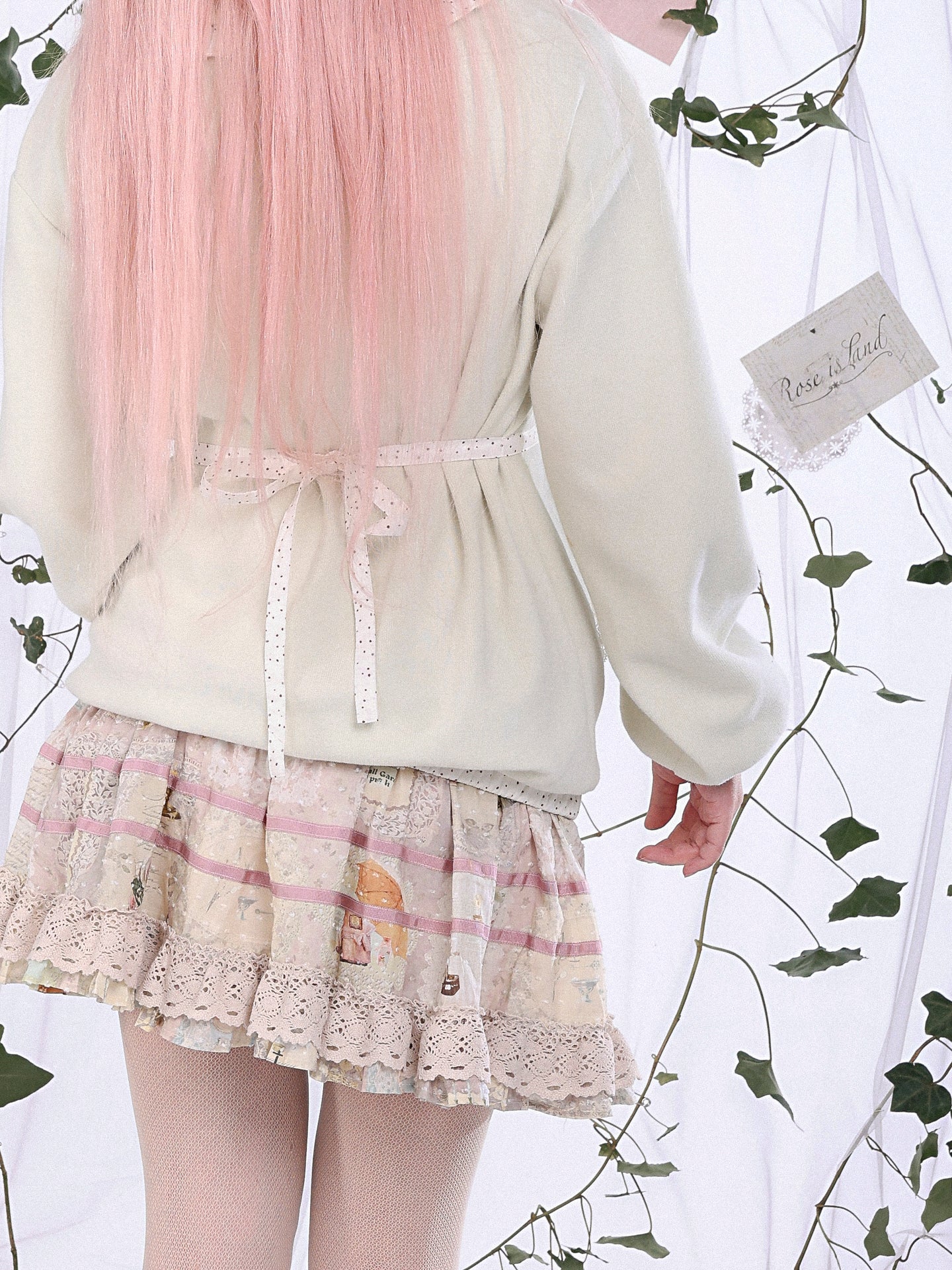 ROSE ISLAND Bubble Teapot Fake Apron Pocket Design Sense Loose Comfortable Doll Collar Cardigan Sweatshirt Jacket,matcha
