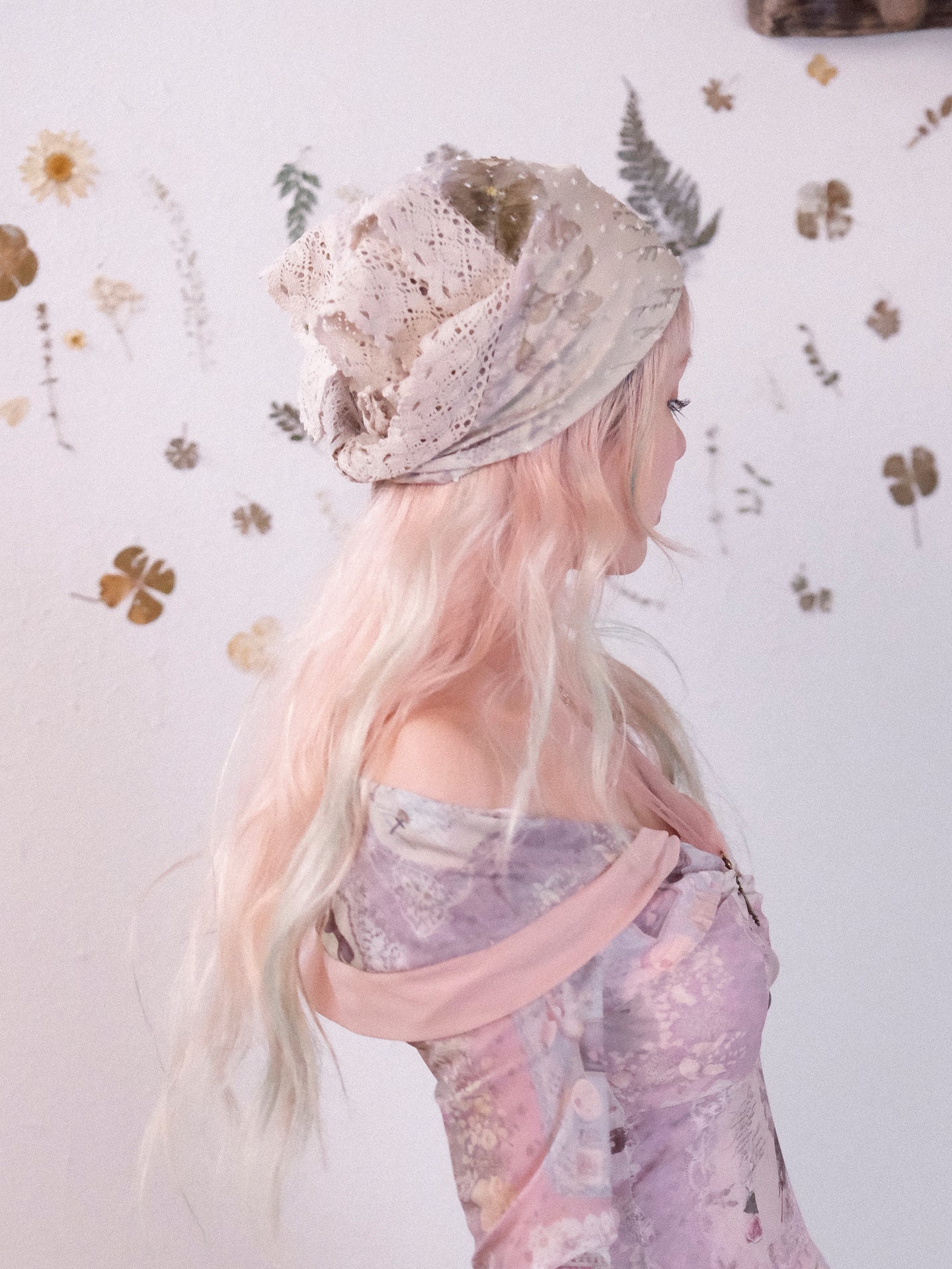 Rosé Isle Cotton Printed 3D Polka Dot Square Scarf, Headscarf Accessories