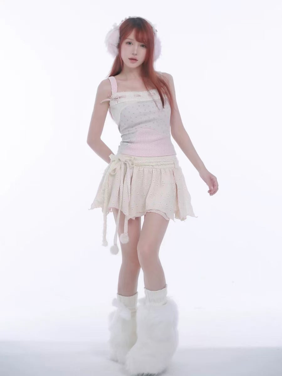 [Rose Island] Soft Cotton Dream Autumn Whisper Mini Skirt