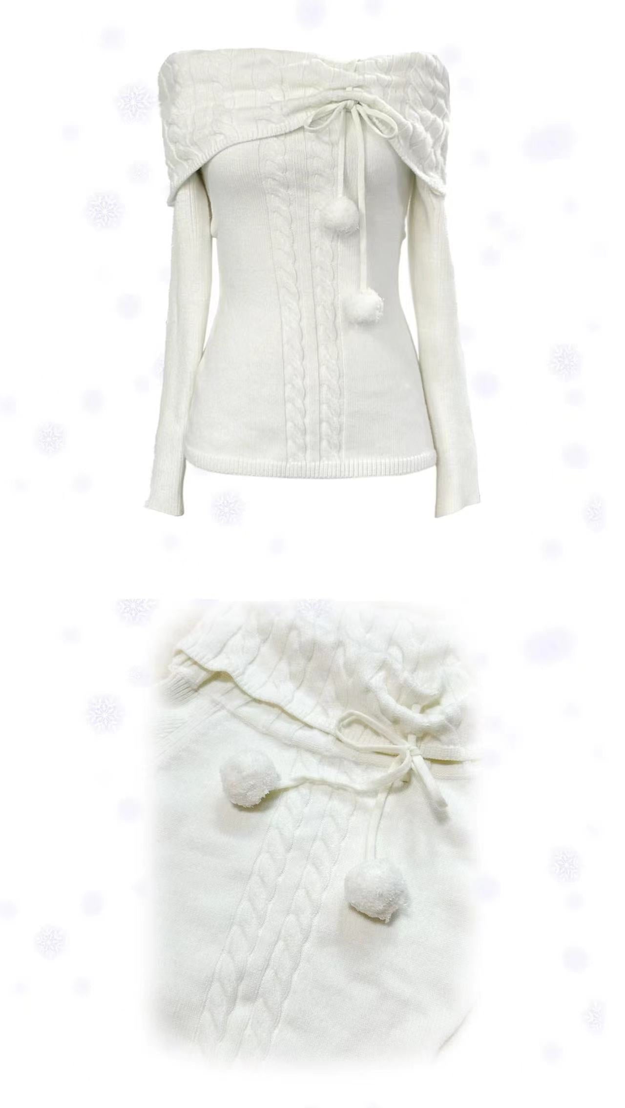 [Rose Island] The White Romance Wool-blend Sweater
