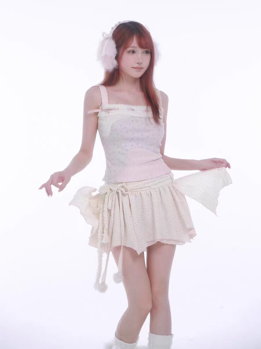 [Rose Island] Soft Cotton Dream Autumn Whisper Mini Skirt